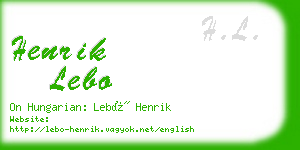 henrik lebo business card